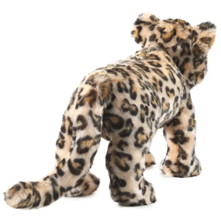 Peluche marionnette bébé léopard