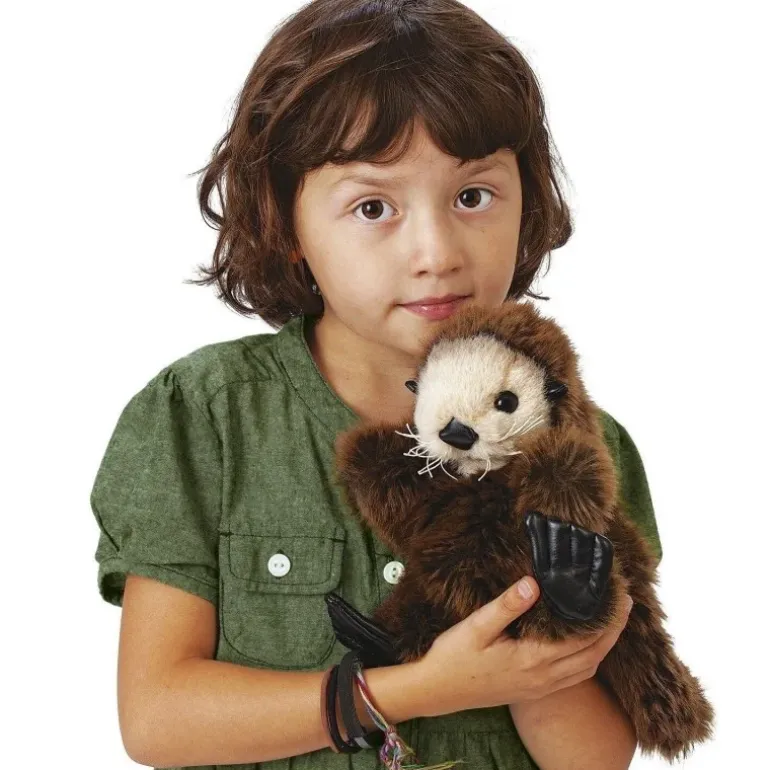 Peluche marionnette Bébé loutre de mer