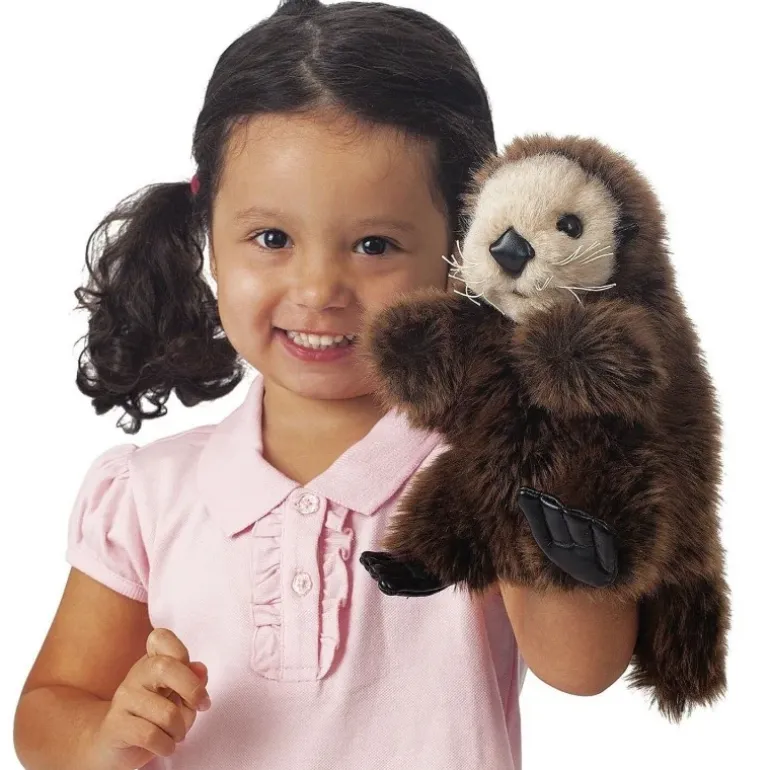 Peluche marionnette Bébé loutre de mer