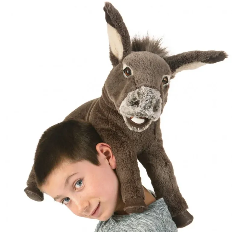 Peluche marionnette Bébé âne
