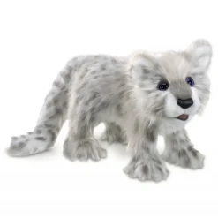 Peluche marionnette bébé panthère des neiges