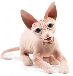 Peluche marionnette chat sphynx