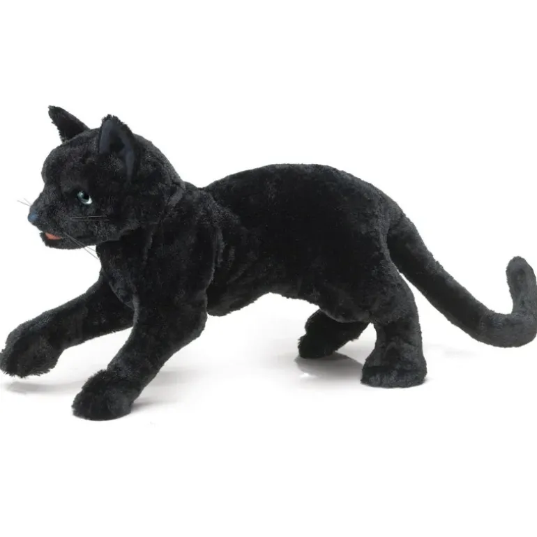 Peluche marionnette chat noir