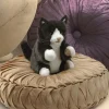 Peluche marionnette Chaton noir et blanc