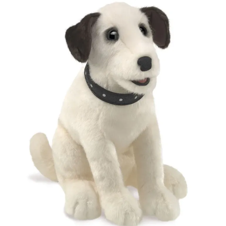 Peluche marionnette Chien Terrier assis