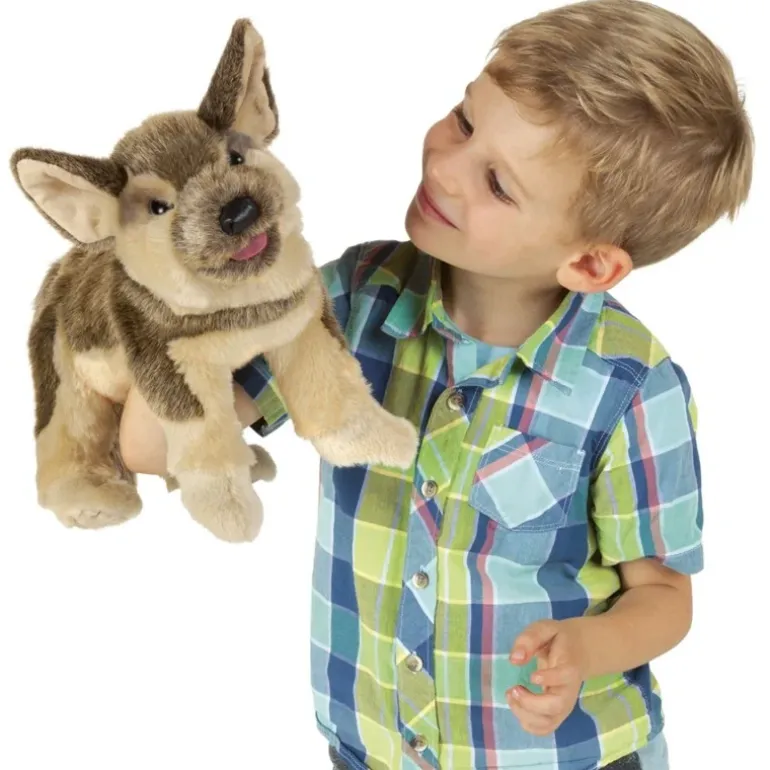 Peluche marionnette Chiot Berger Allemand