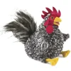 Peluche marionnette coq Plymouth Rock barré