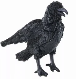 Peluche marionnette corbeau