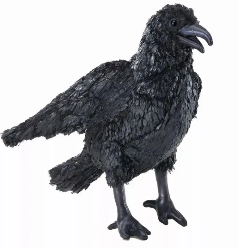 Peluche marionnette corbeau