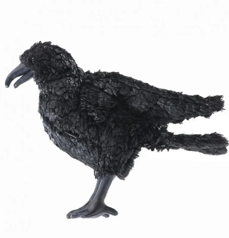 Peluche marionnette corbeau