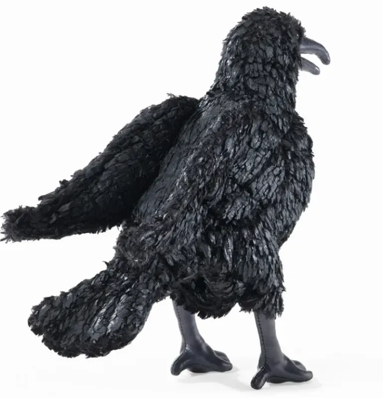 Peluche marionnette corbeau