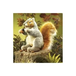 Peluche marionnette Écureuil gris