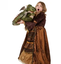 Peluche marionnette dragon amical