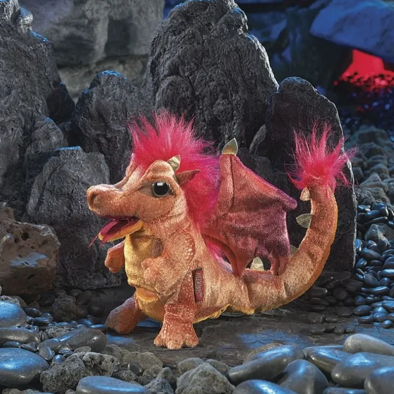 Peluche marionnette Dragon de feu
