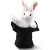 Peluche marionnette Grand lapin dans chapeau