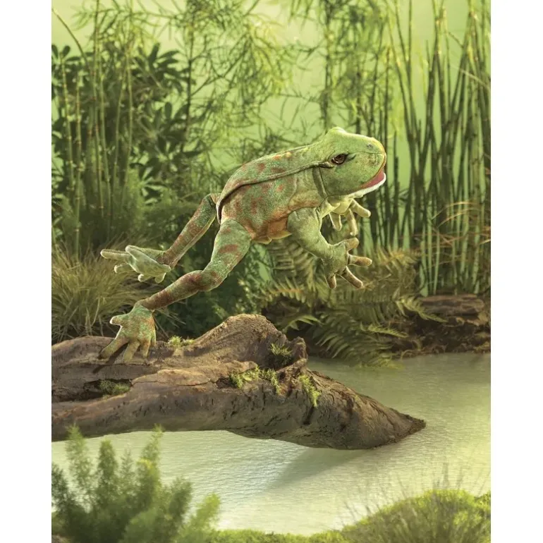 Peluche marionnette Grenouille sauteuse