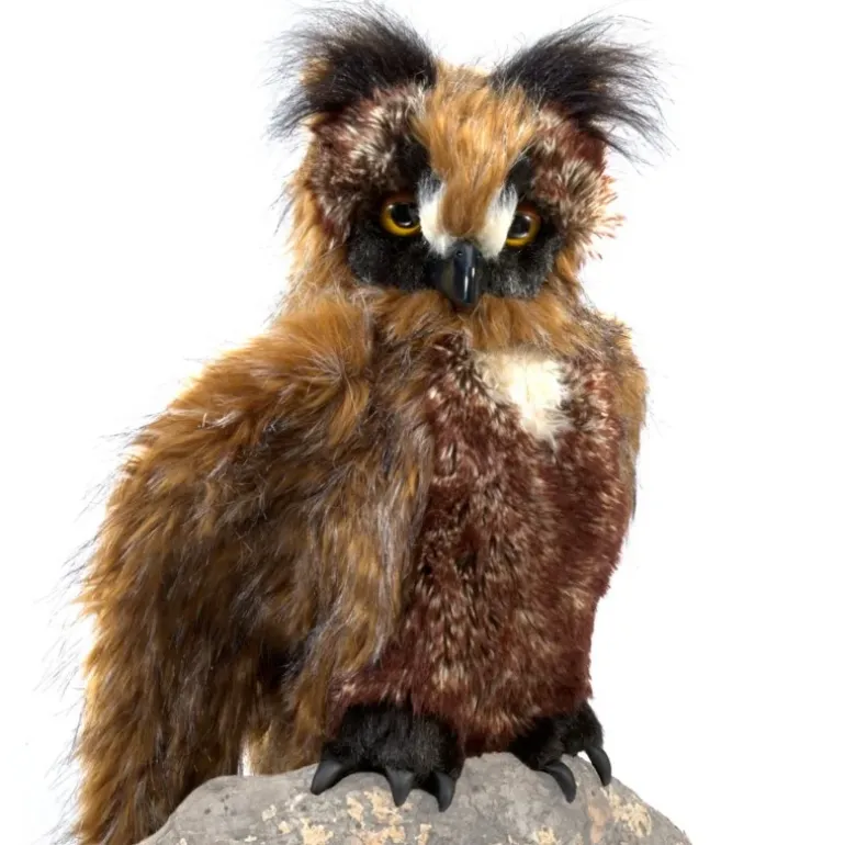 Peluche marionnette Hibou Grand-duc d'Amérique
