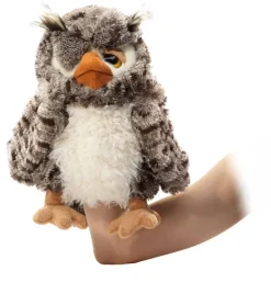 Peluche marionnette Hibou sage