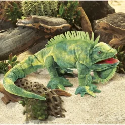 Peluche marionnette iguane