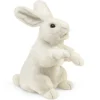 Peluche marionnette Lapin blanc debout