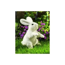 Peluche marionnette Lapin blanc debout