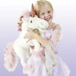 Peluche marionnette Licorne