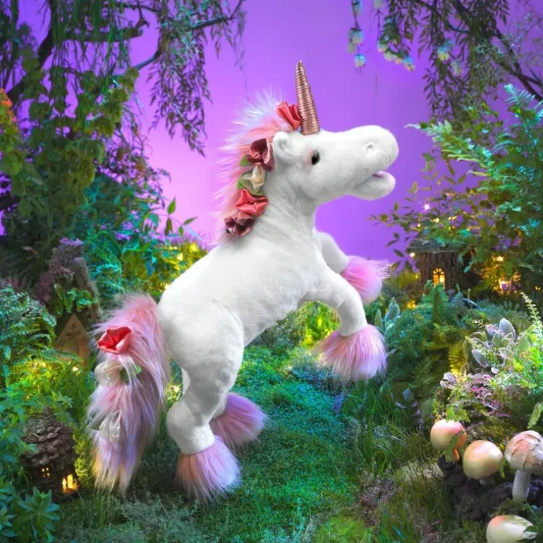Peluche marionnette Licorne
