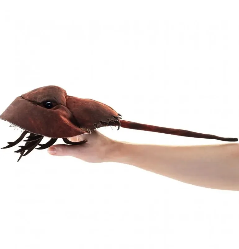 Peluche marionnette limule (crabe fer à cheval)