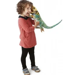 Peluche marionnette Lézard à collier