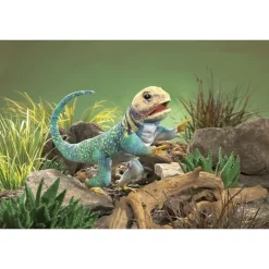 Peluche marionnette Lézard à collier