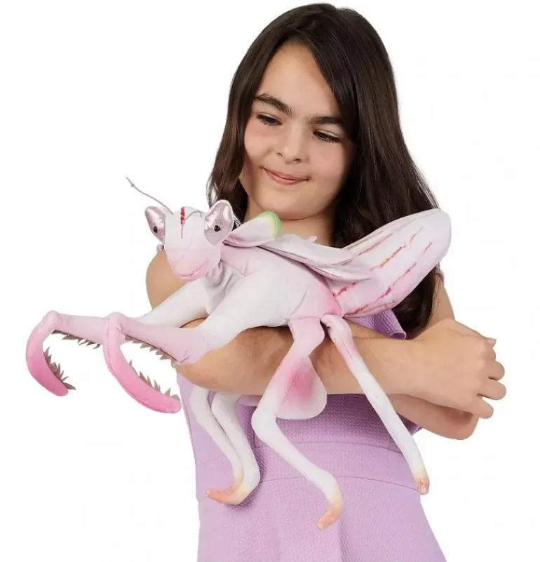 Peluche marionnette mante religieuse orchidée