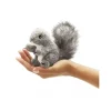 Peluche marionnette Mini écureuil gris