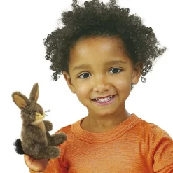 Peluche marionnette mini lièvre