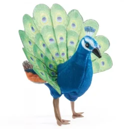 Peluche marionnette mini paon