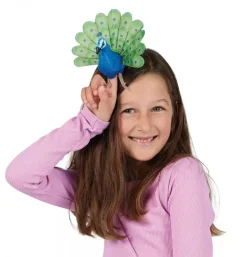 Peluche marionnette mini paon