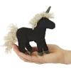 Peluche marionnette Mini licorne noire