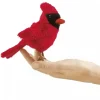 Peluche marionnette Mini oiseau cardinal