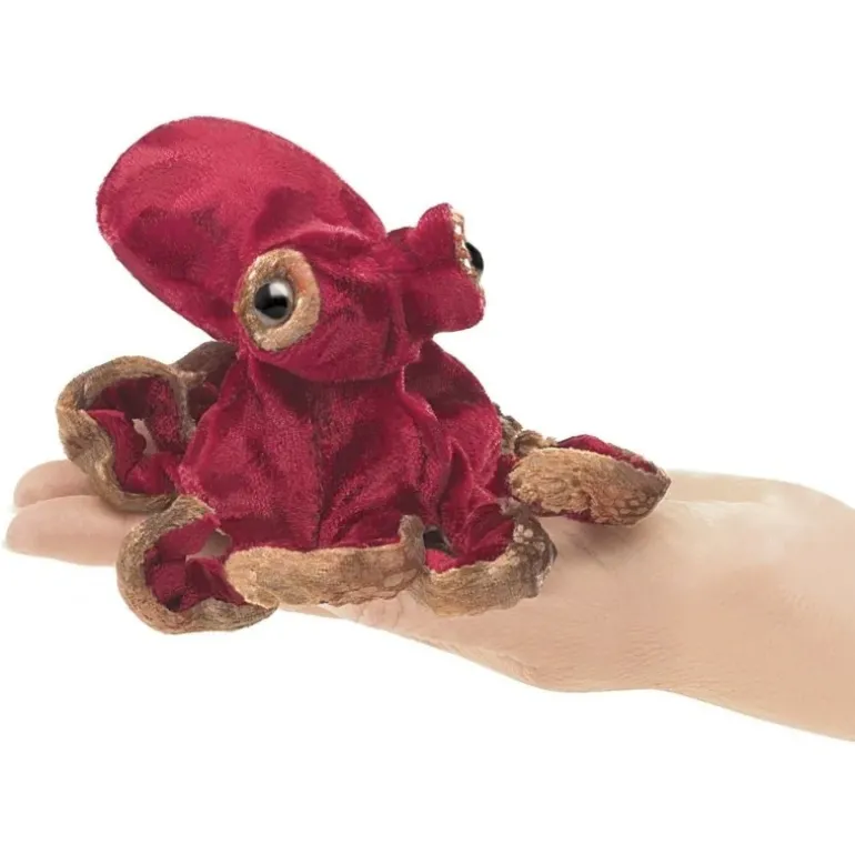 Peluche marionnette Mini pieuvre rouge