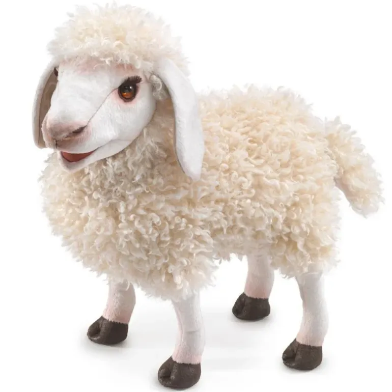 Peluche marionnette Mouton laineux