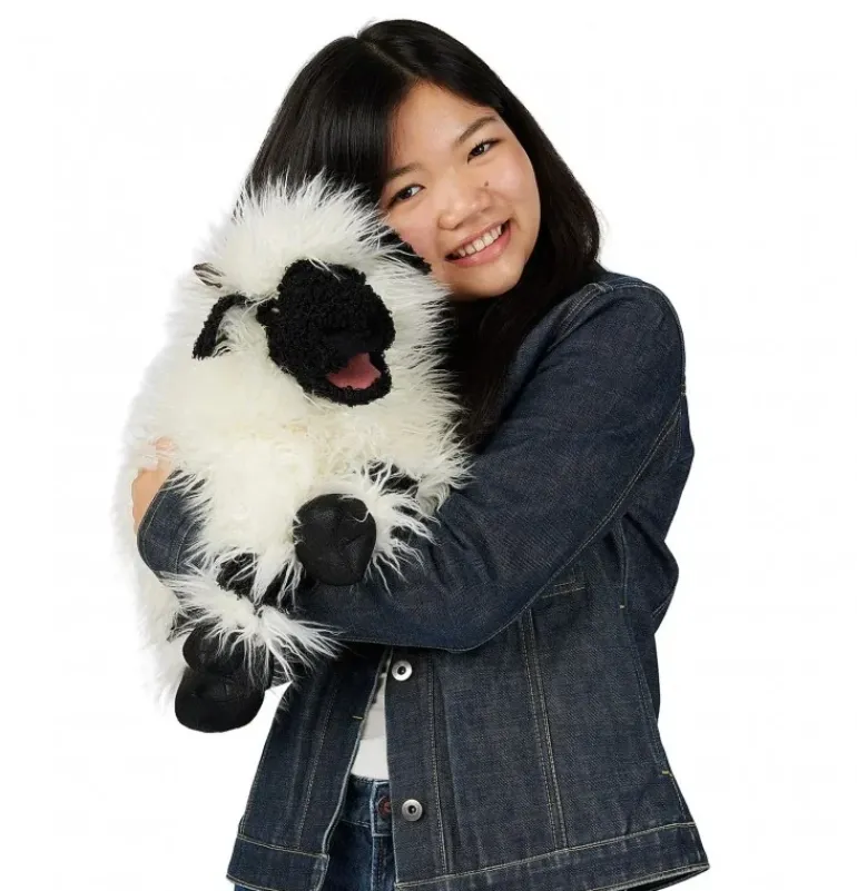 Peluche marionnette mouton Nez Noir du Valais