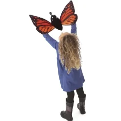 Peluche marionnette Métamorphose du papillon monarque