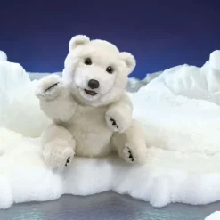 Peluche marionnette Ours polaire assis