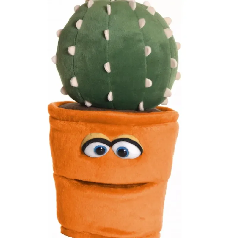 Peluche marionnette Pot de fleurs avec cactus Hannelore
