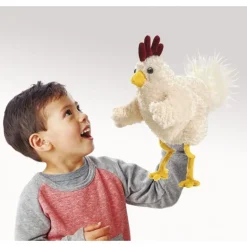 Peluche marionnette Poulet funky