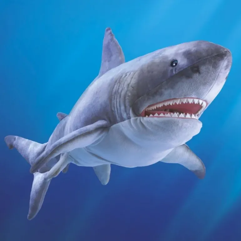 Peluche marionnette Requin blanc