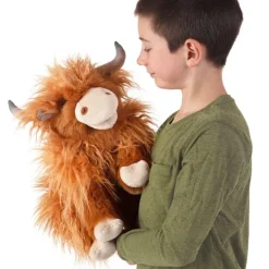 Peluche marionnette Vache Highland