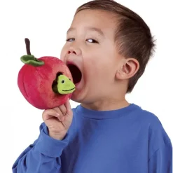 Peluche marionnette Ver dans la pomme