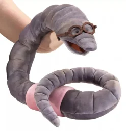 Peluche marionnette ver de bibliothèque