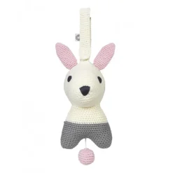 Peluche musicale Hella lapin blanc - 18 cm