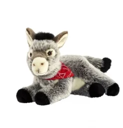 Peluche âne couché avec bandana - 24 cm